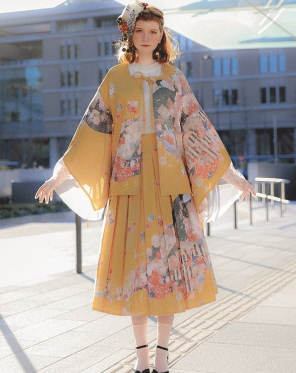 和ロリ苔桃の花咲くエレガントスカート