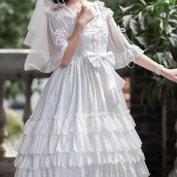 pure white lace lolita dress