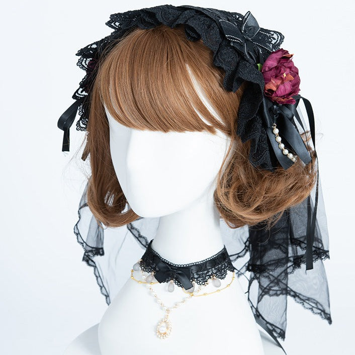 Day and Night レースとフリルの花嫁ロリィタドレス フルセット