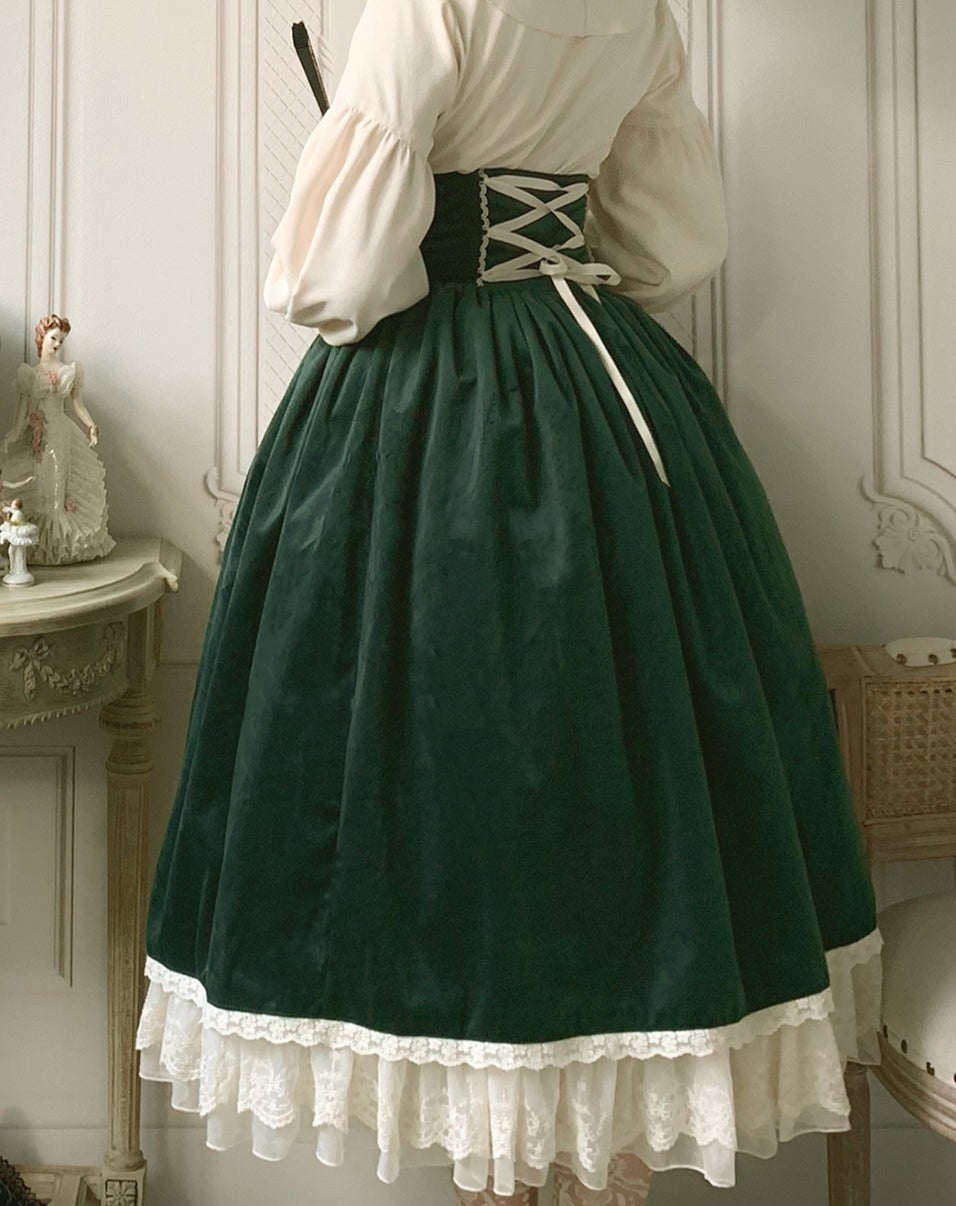 貴婦人の肖像 エレガントベルベットスカート