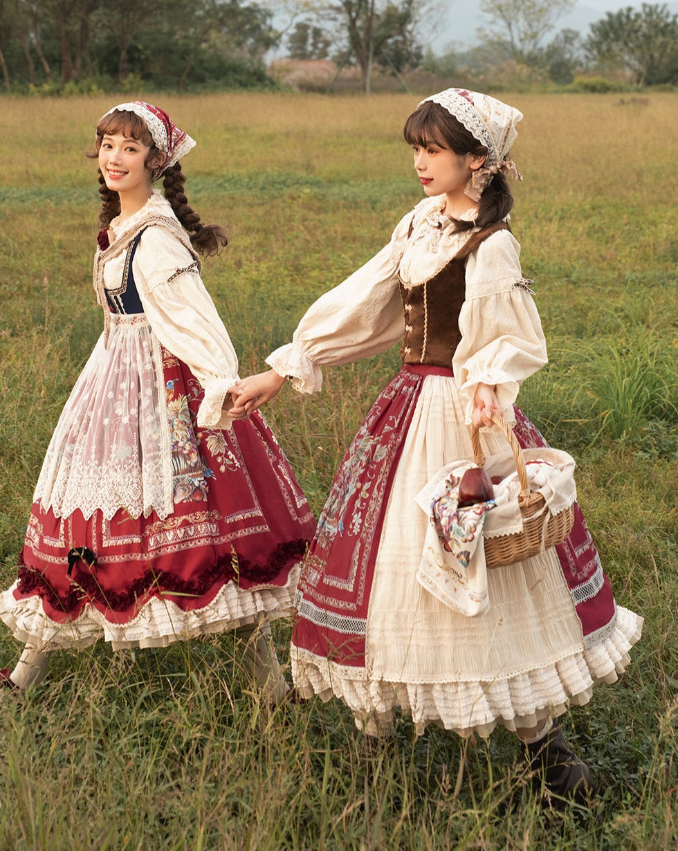 【予約販売】バイエルンの少女 カントリー風スカート［ロングタイプ］