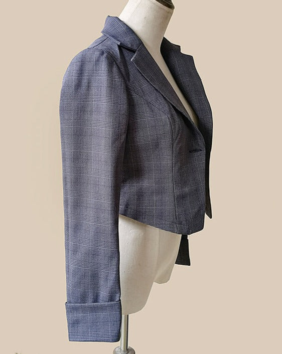 Foggy Track Traditional Check Jumper Skirt and Jacket