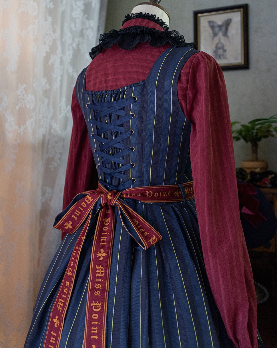 領主貴族のゴスロリ 縦縞ジャンパースカート