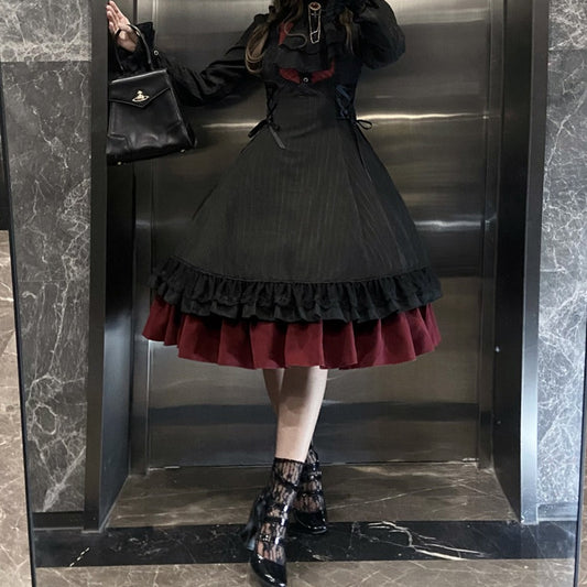 【受注予約1/7まで】領主貴族のゴスロリ スタンドカラーワンピース 無地タイプ