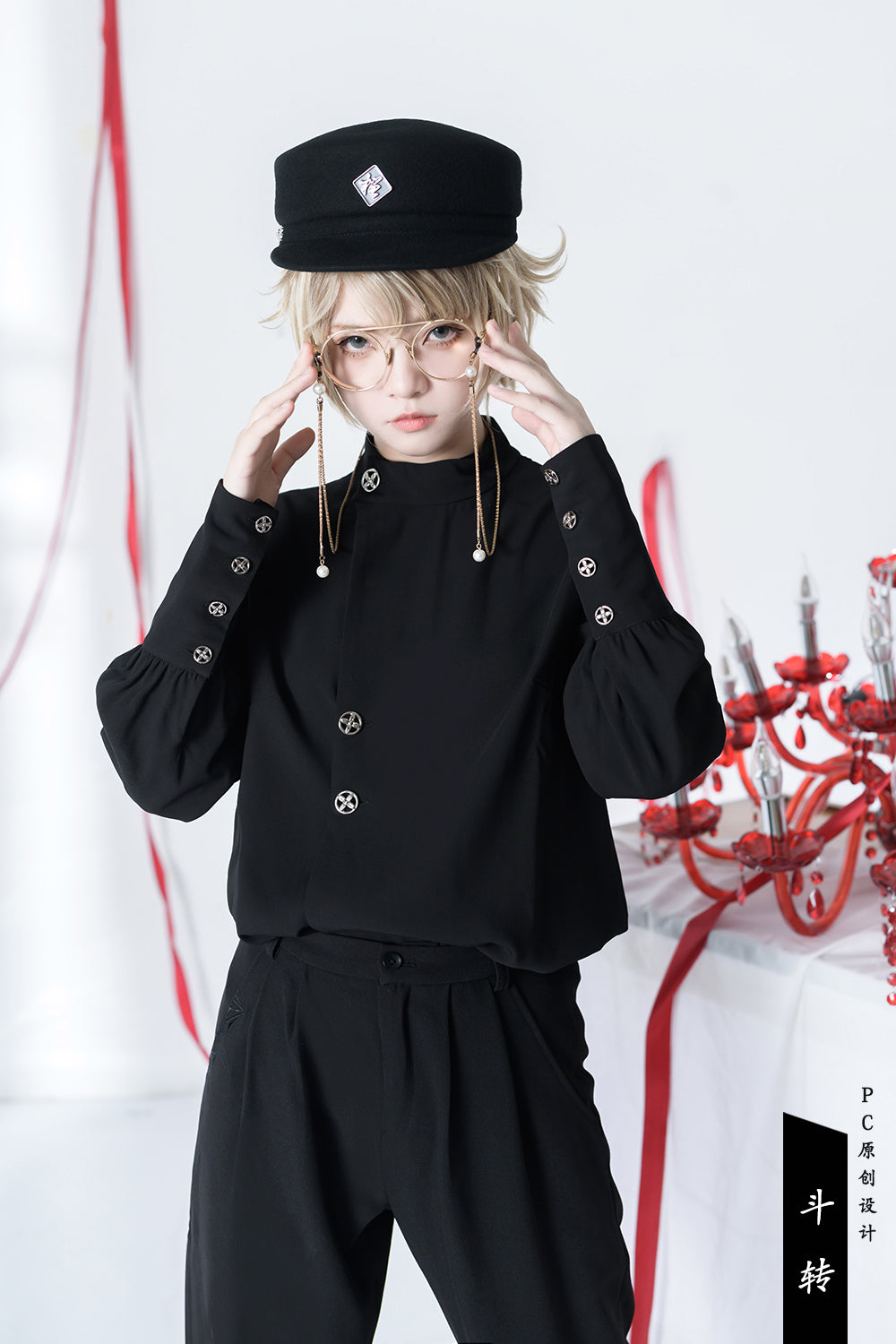 [Pre-order] Black Knight Prince stand collar blouse