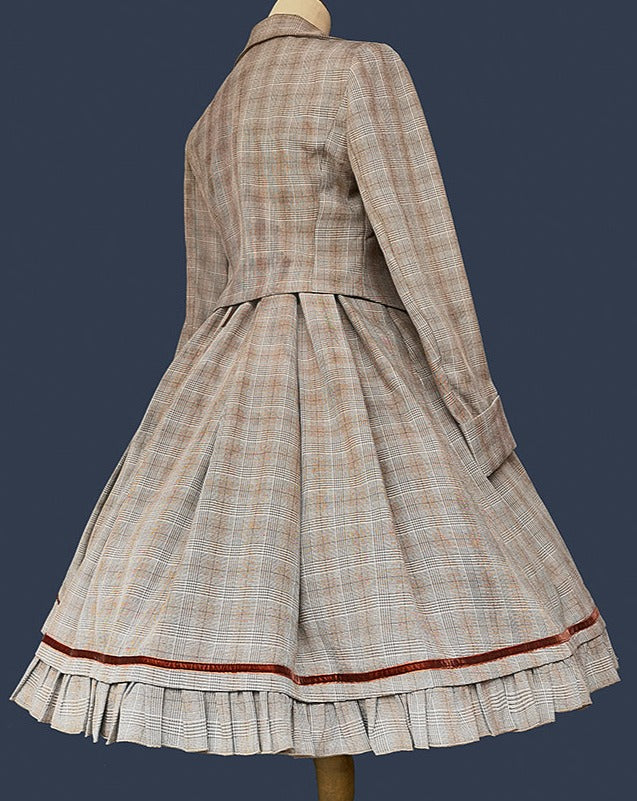 Foggy Track Traditional Check Jumper Skirt and Jacket