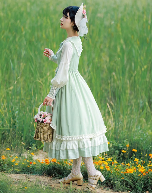 pastel color lolita chiffon dress