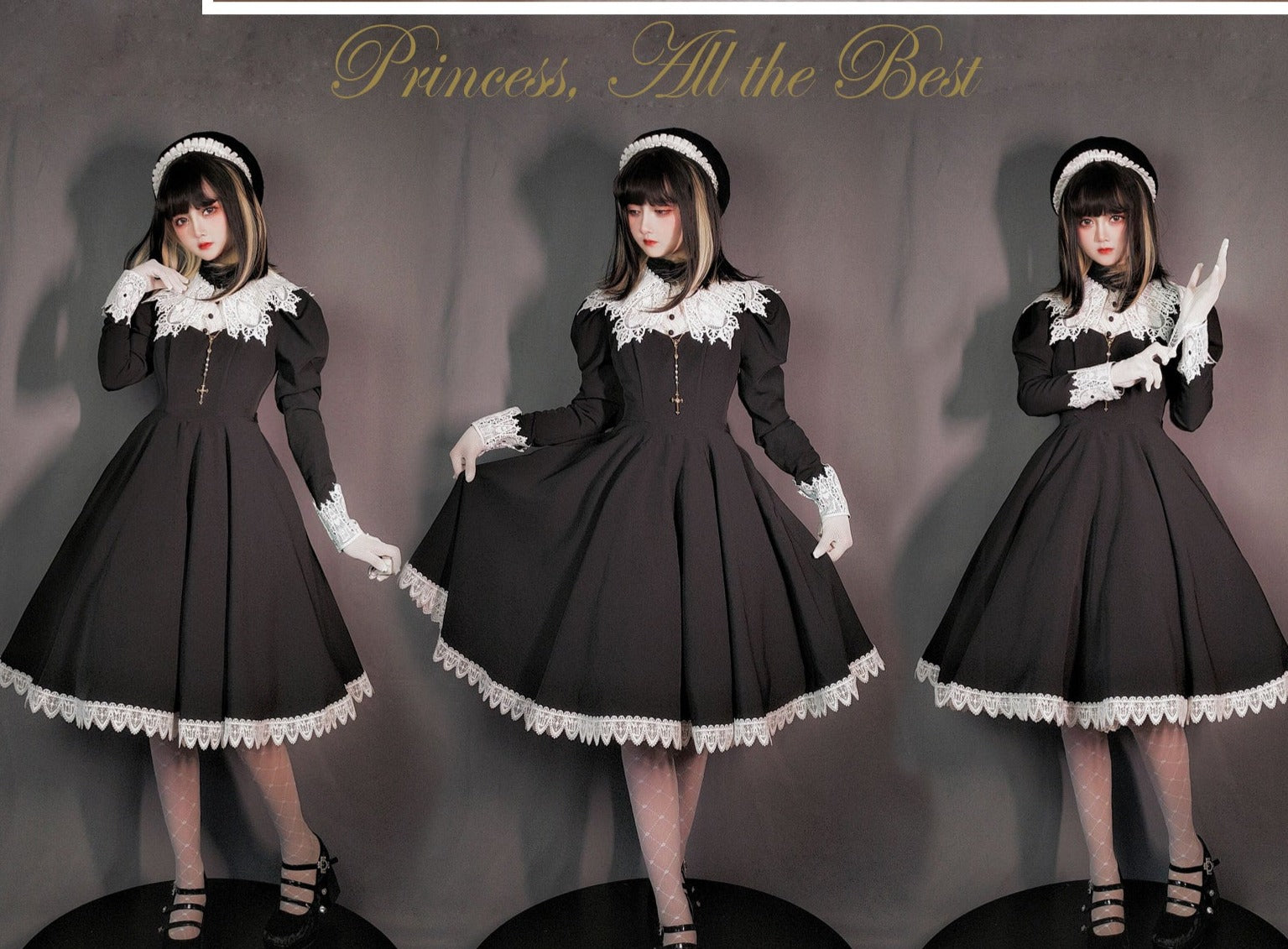 Princess, All the Best レトロ長袖ドレス ショートタイプ