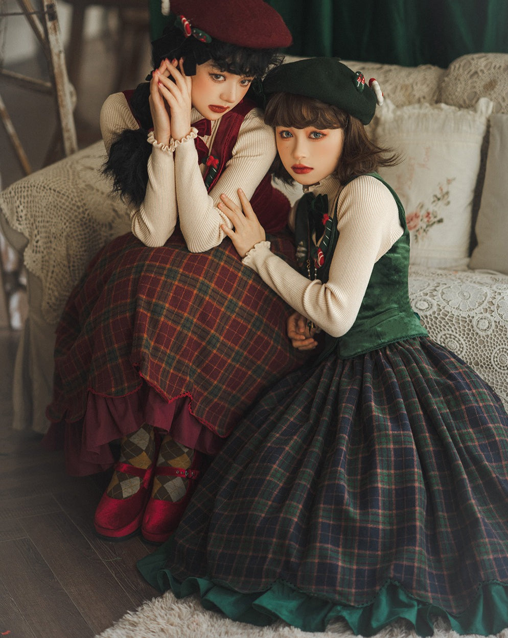 [Pre-order] Classical layered skirt with plaid pattern