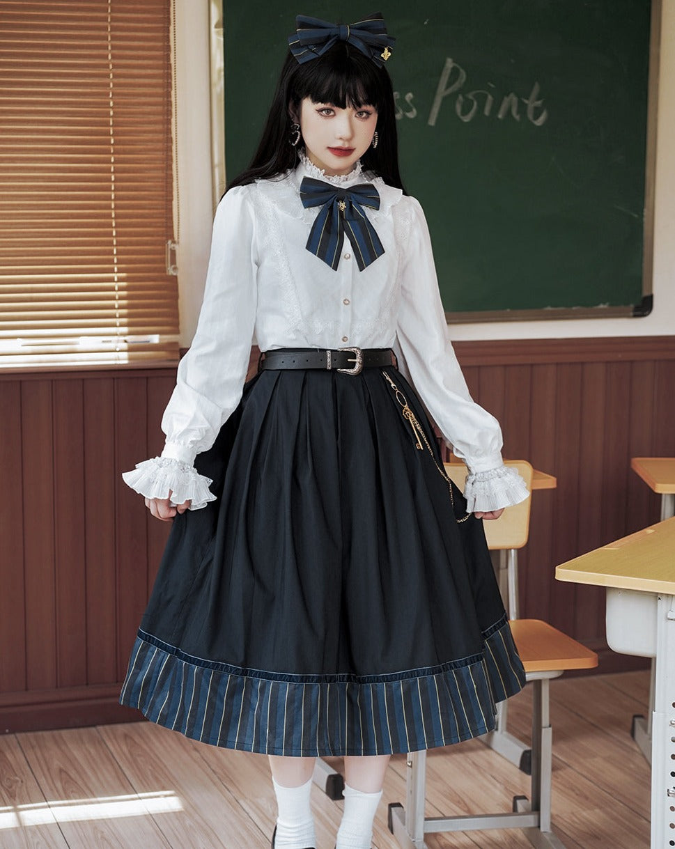 [Pre-order] Lord and noble's gothic lolita vertical striped skirt and vest