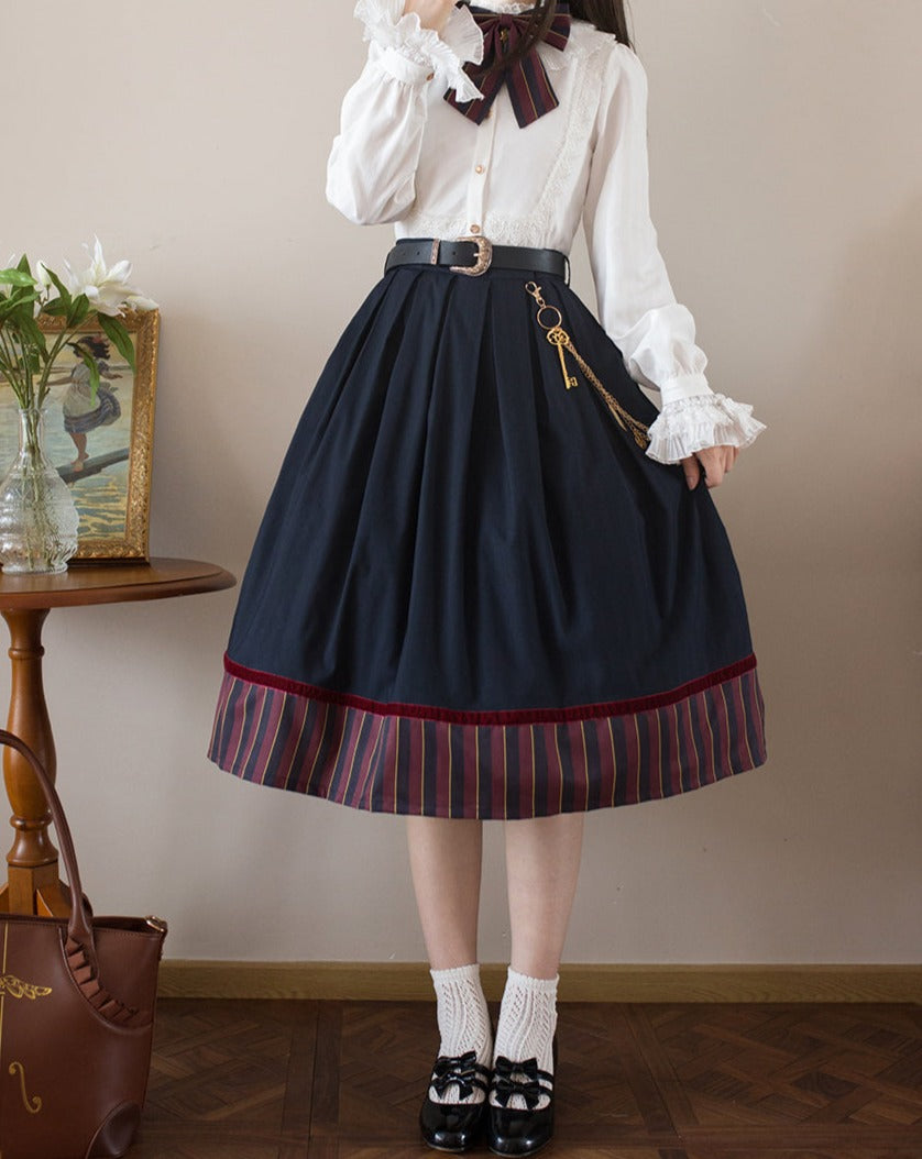 [Pre-order] Lord and noble's gothic lolita vertical striped skirt and vest