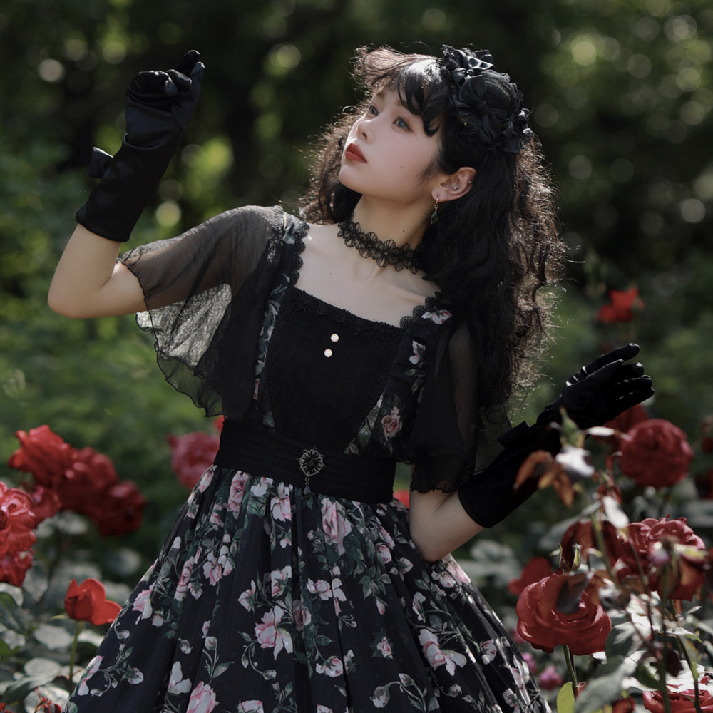 【予約販売】Rose Garden フライングスリーブ クラロリ ワンピース
