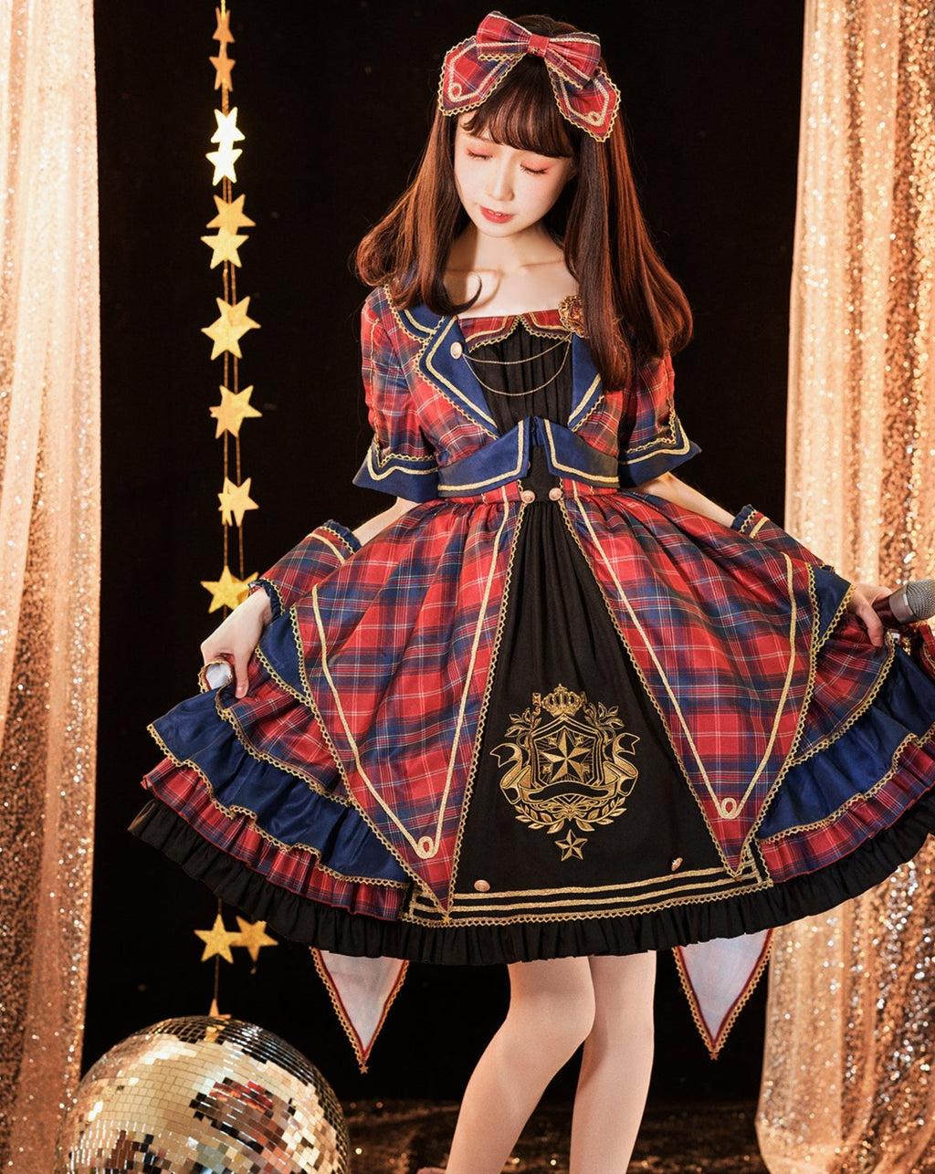 Star Song チェックのアイドル風ドレス