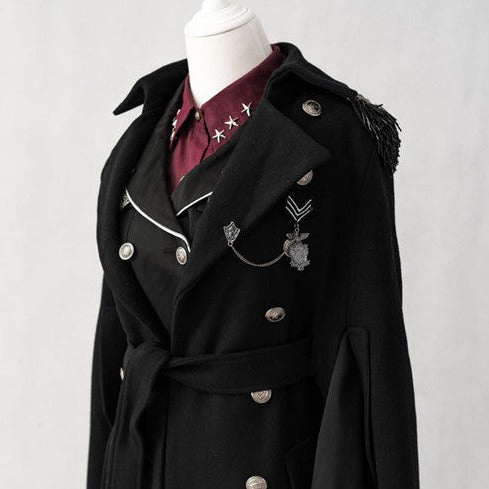 Oath in Black Military Lolita Fur Cloak