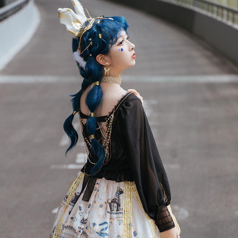 【予約販売】Twilight エジプト風ロリィタ キャミソール付きVネックブラウス