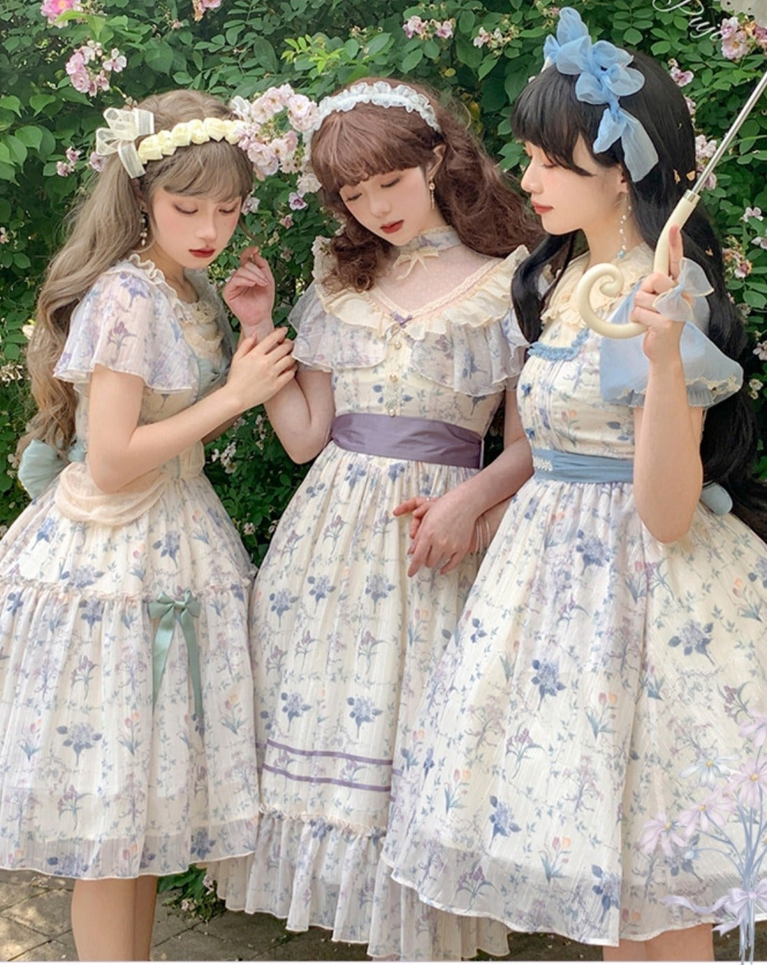 Summer Flower Wall クラシカルワンピース 全3タイプ