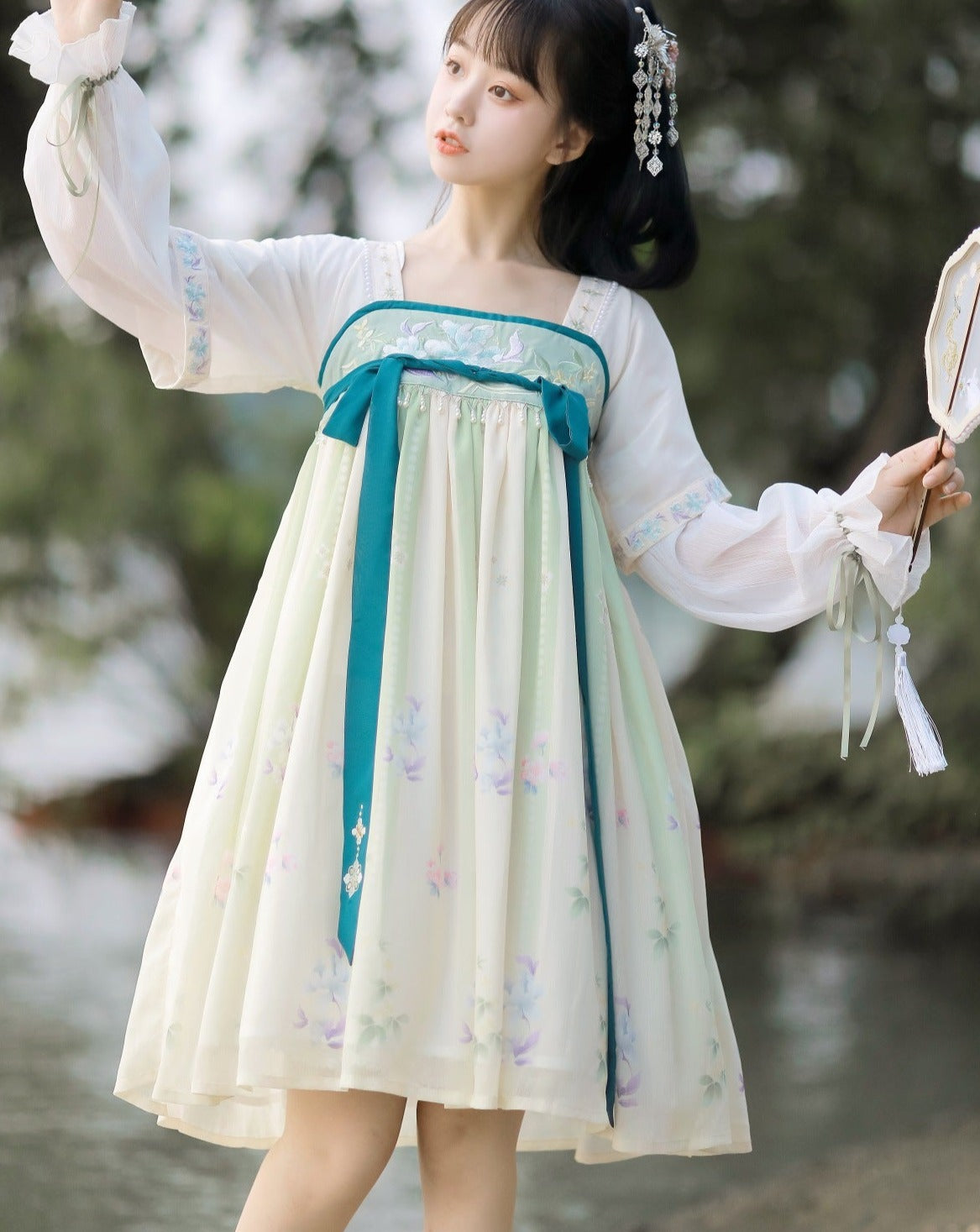 華ロリ 中国風ニュアンスカラーツーピースドレス – ロリータ