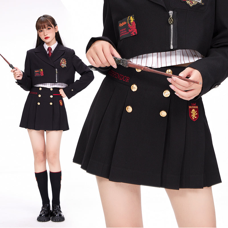 [Pre-order] Hogwarts School of Witchcraft and Wizardry Double Button Pleated Mini Skirt
