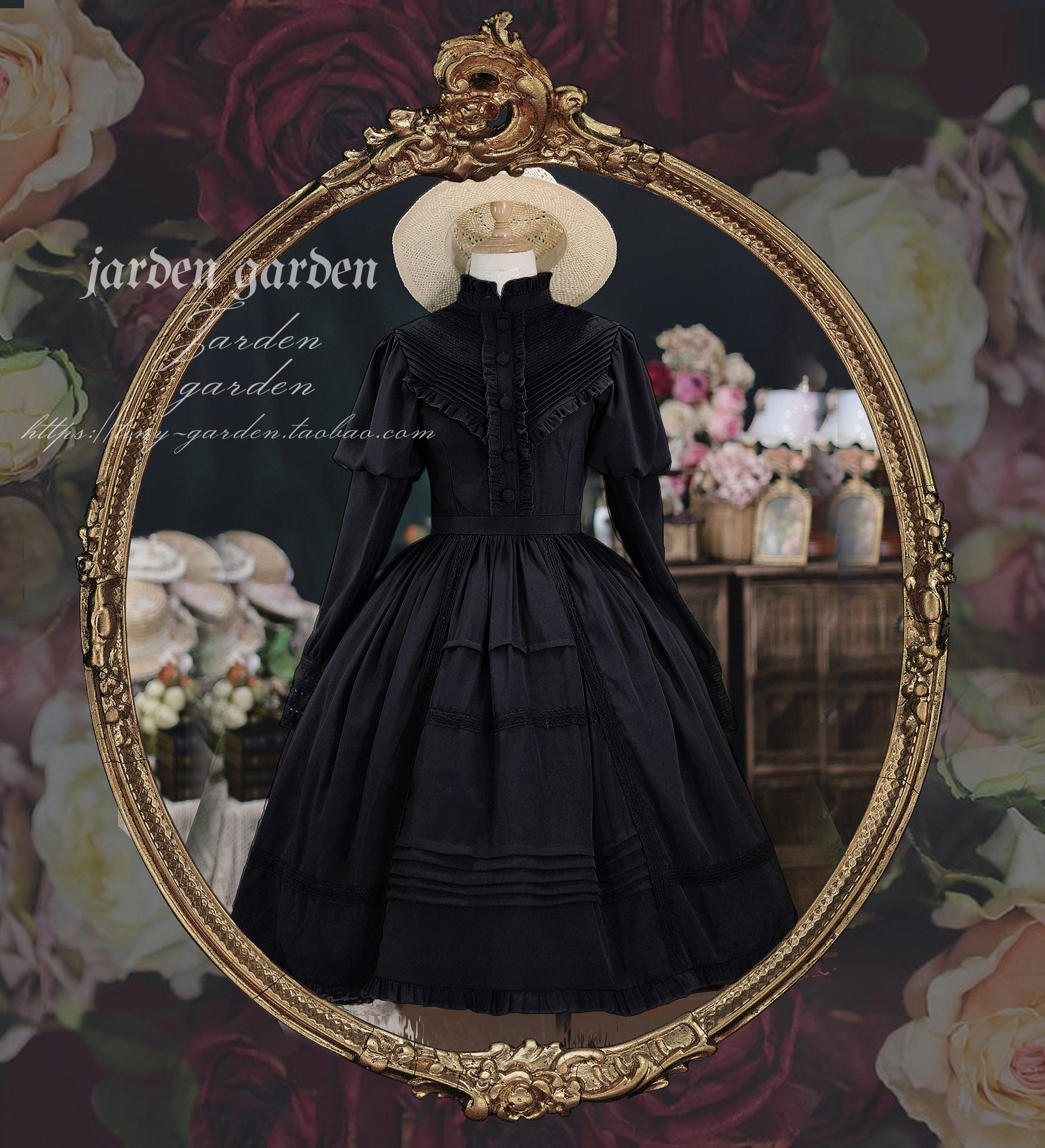 【予約販売】Black Forest クラシカルジゴ袖ワンピース
