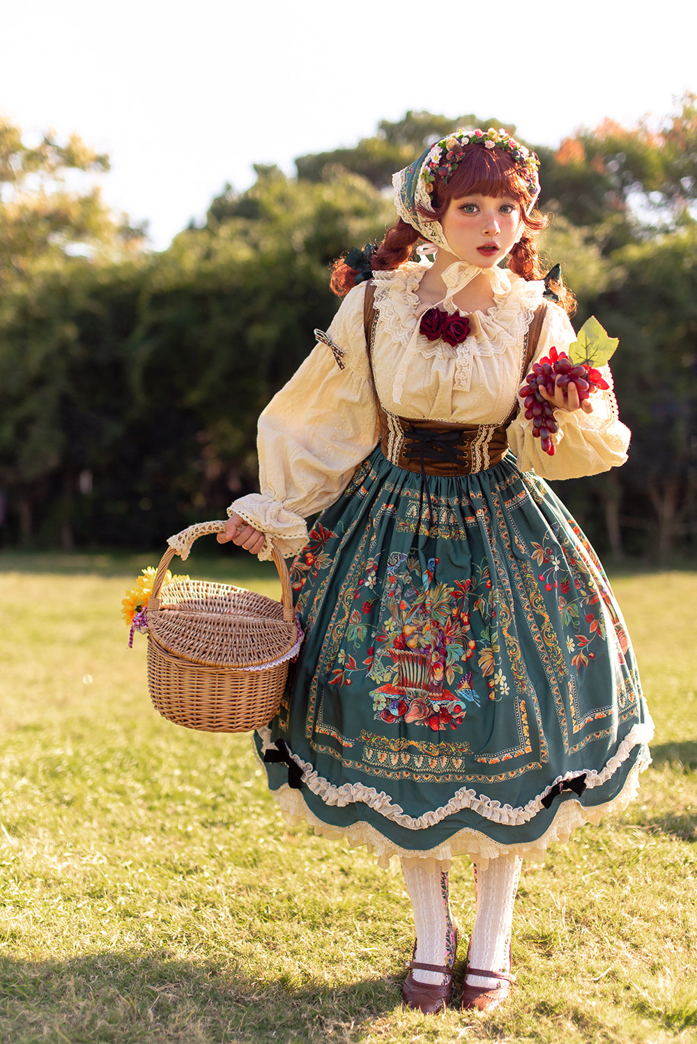 [Pre-order] Bavarian Girl Country-style Jumper Skirt [Long Type]