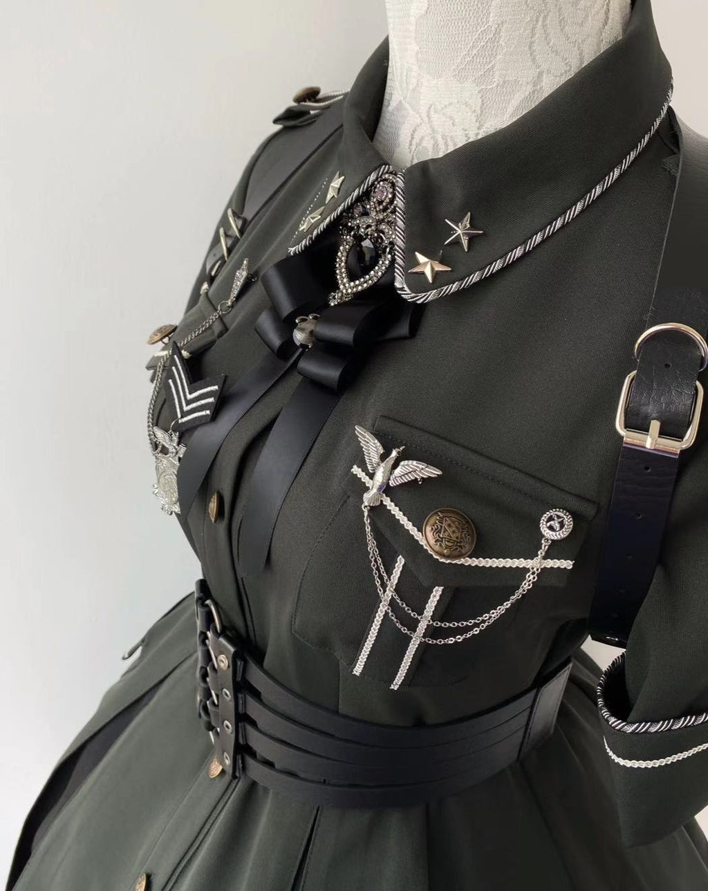 [Pre-order] Military Lolita Dark Gothic Short Sleeve Dress