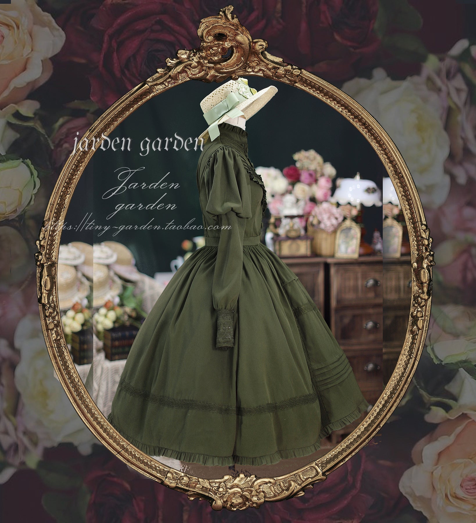 【予約販売】Black Forest クラシカルジゴ袖ワンピース