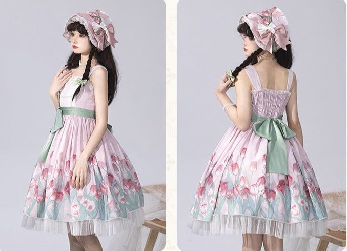 Kimono style dress with Japanese style maid apron