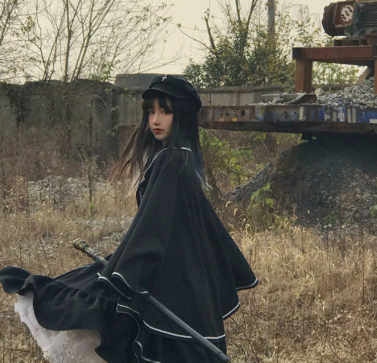 [Partial pre-order sale] Military uniform shawl cloak military lolita dress