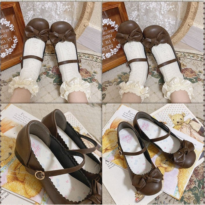 Seks Landmand Kritisk Lolita shoes 8 colors strap shoes with ribbon 4.5 cm heel –  ロリータファッション通販RonRon