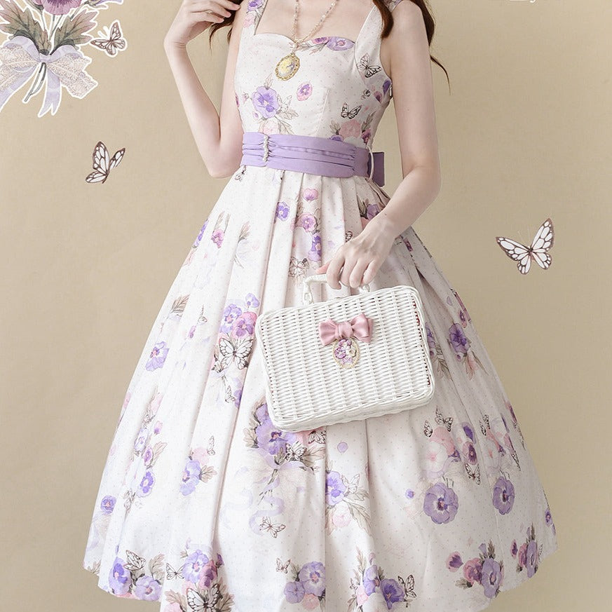 三色菫のエレガントジャンパースカート