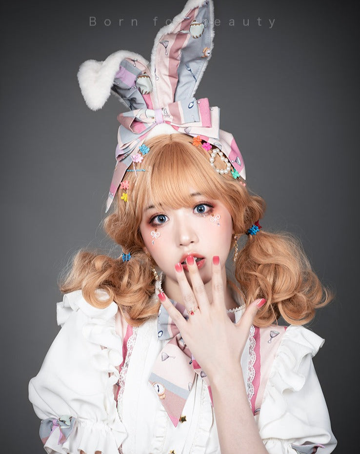 Alice in Wonderland sweet loli pink dress and headband