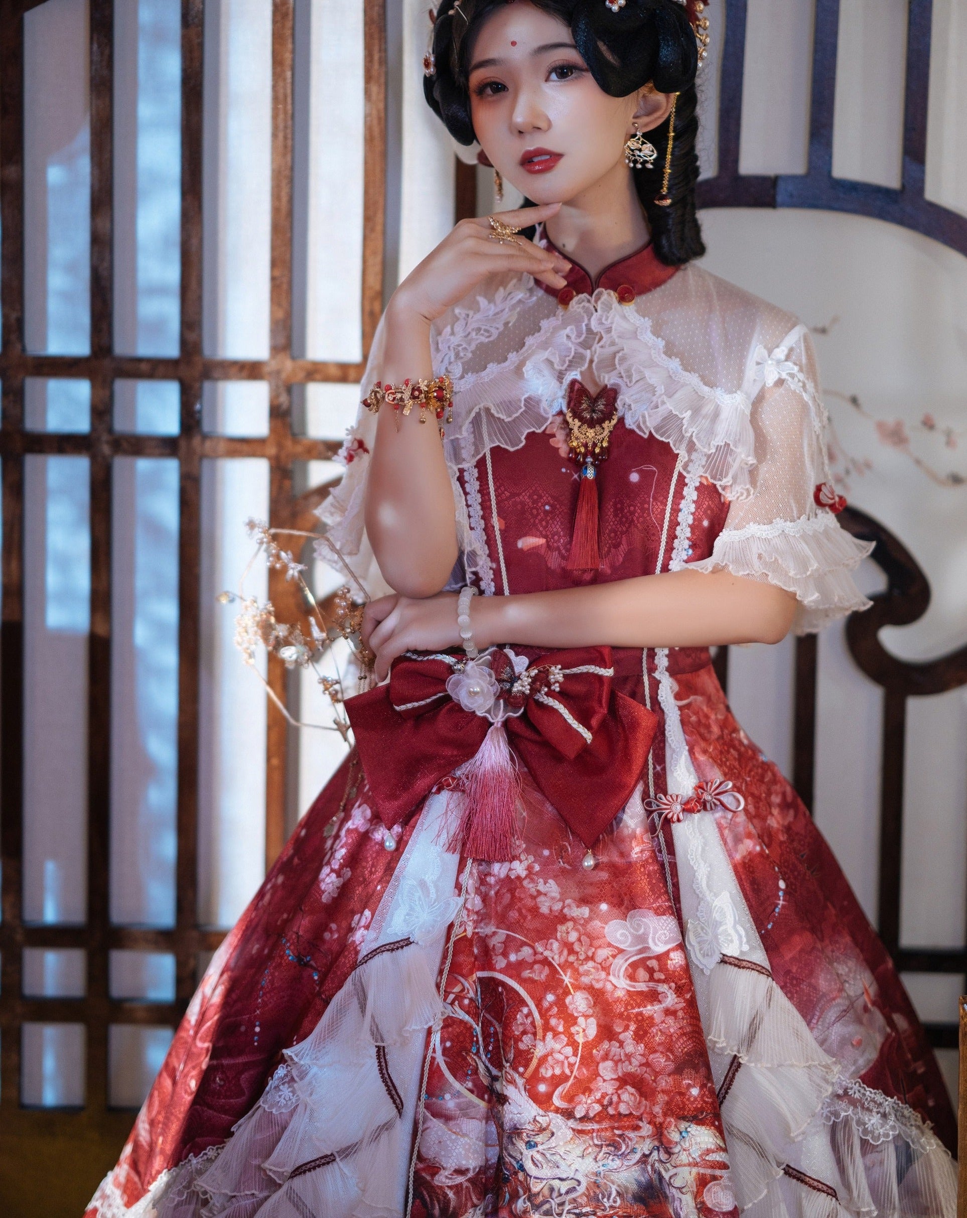 九色鹿 華ロリ プリンセスドレスフルセット