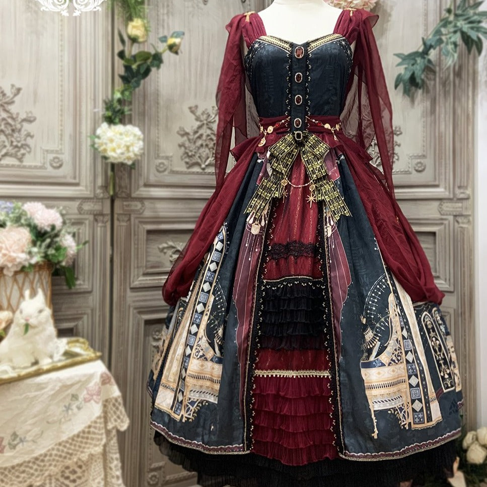 【予約販売】Twilight エジプト風ロリィタ 豪華ショール付きジャンパースカート