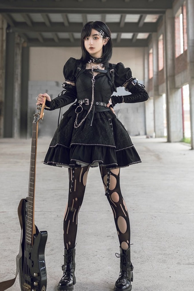 ライブ参戦服　ゴスロリ風　ジャンパースカート