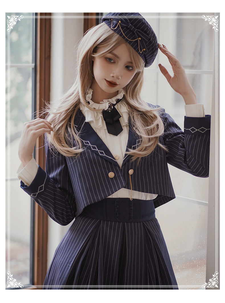 【予約販売】櫻島学院 制服風ストライプセットアップ
