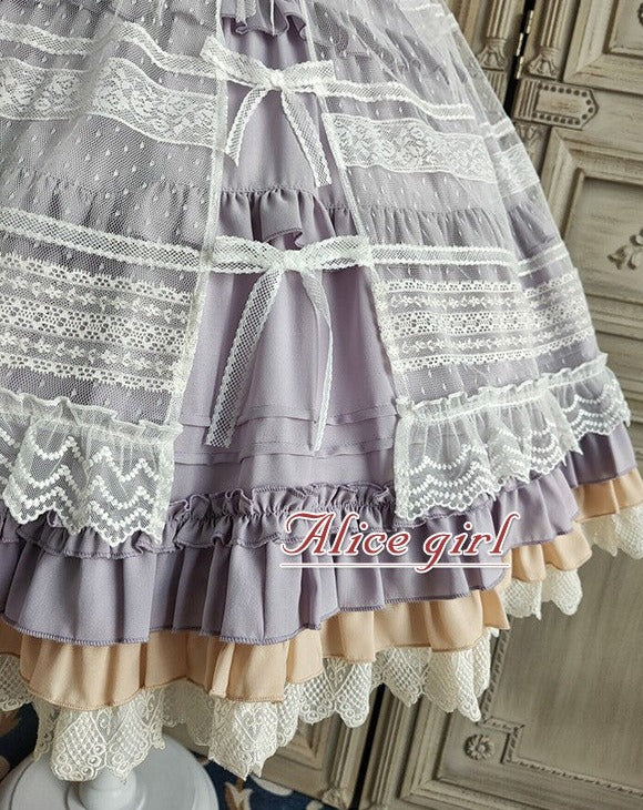 【予約販売】ベールのオーバースカート付きクラシカルジャンパースカート