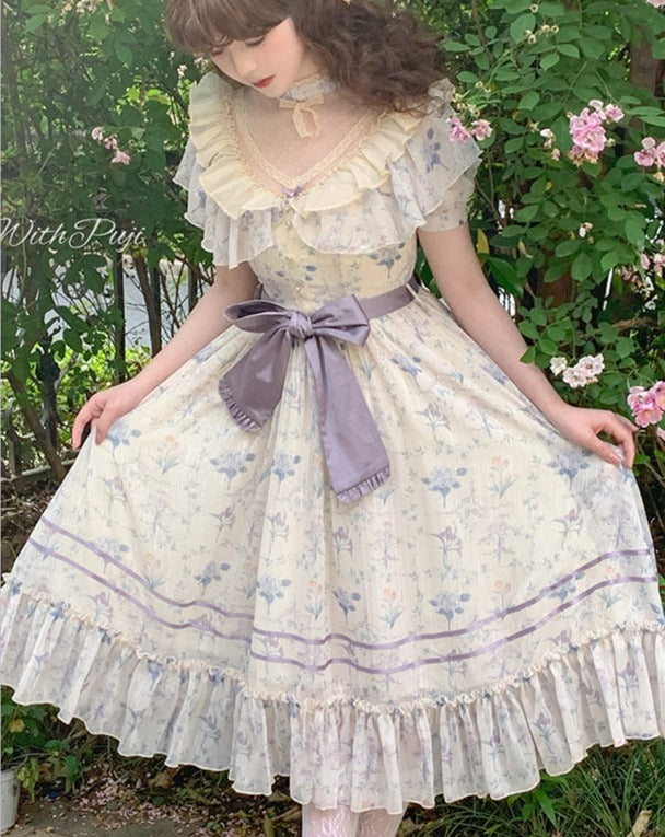 Summer Flower Wall クラシカルワンピース 全3タイプ