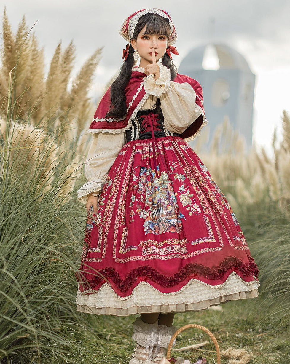 [Pre-order] Bavarian Girl Country-style Jumper Skirt [Long Type]