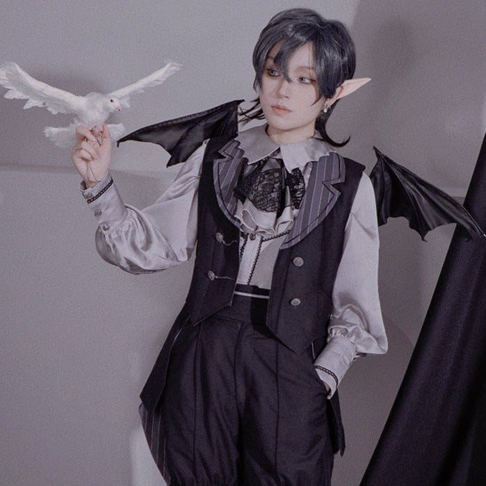 皇子系ロリィタ 騎士風フリルタイブラウス