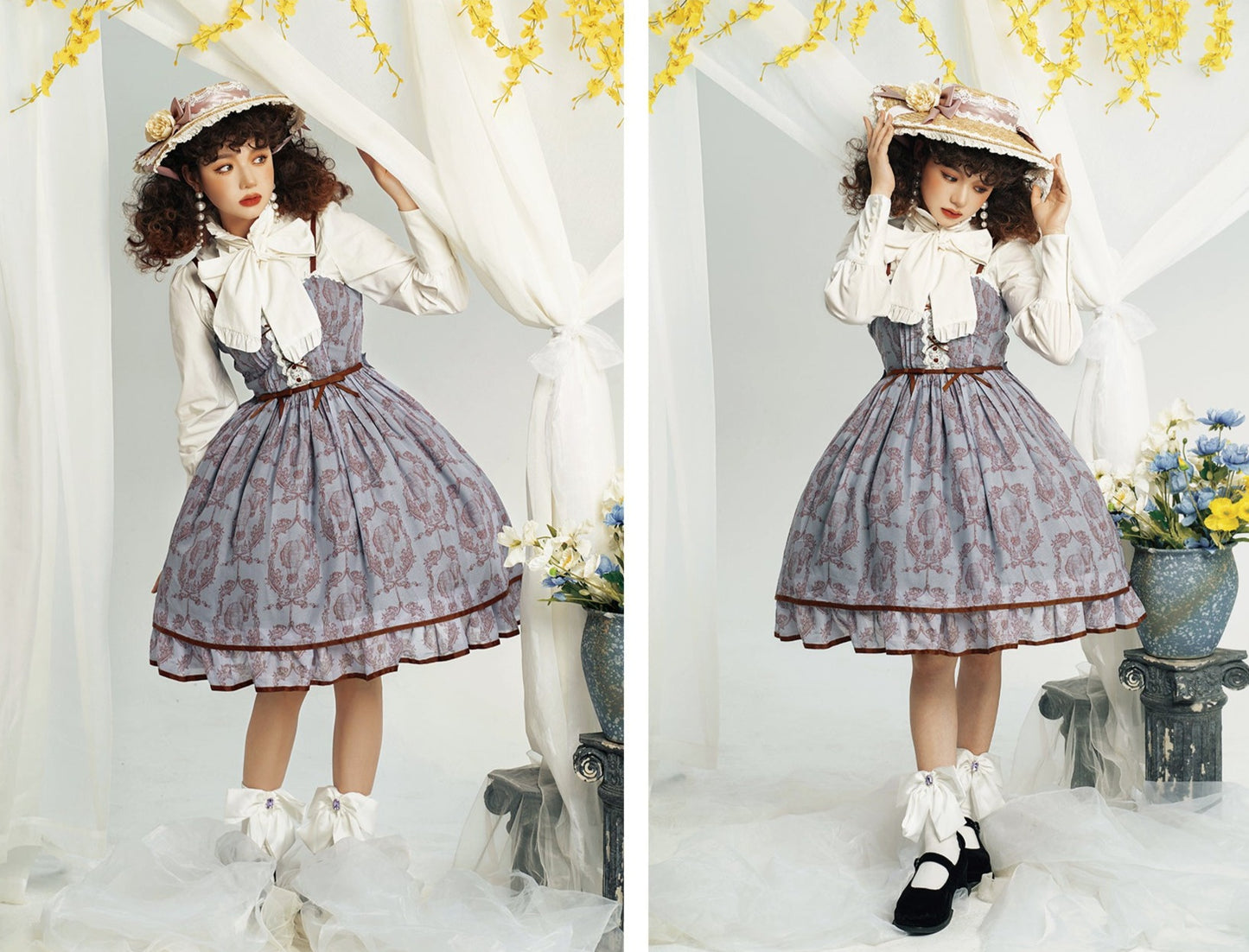 Irene flower print jumper skirt