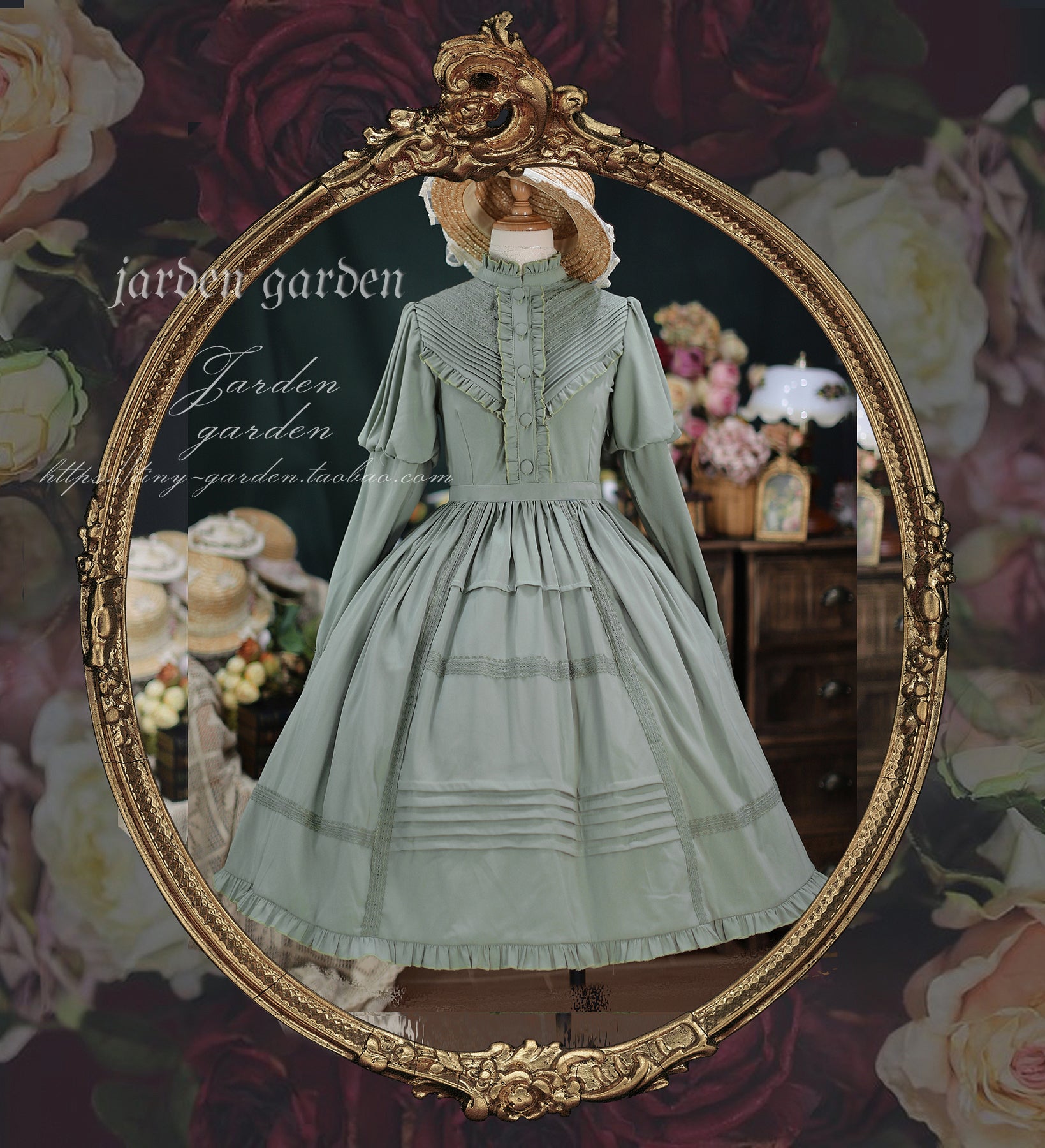 【予約販売】Black Forest クラシカルジゴ袖ワンピース
