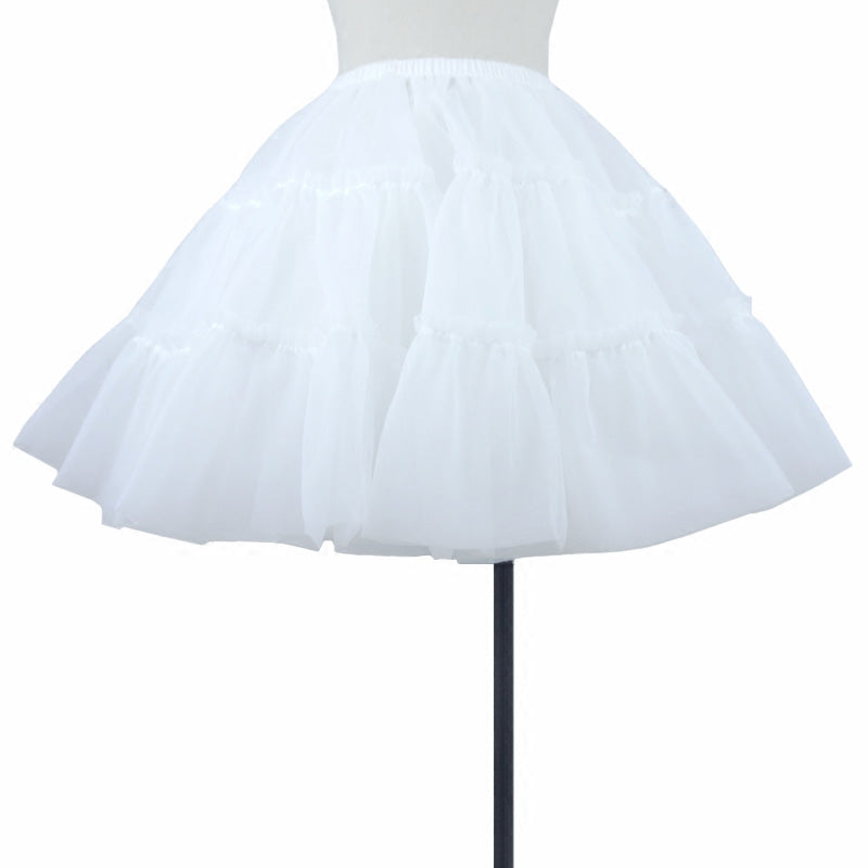 【セット販売】純白レースのドレス ヘッドドレス パニエ