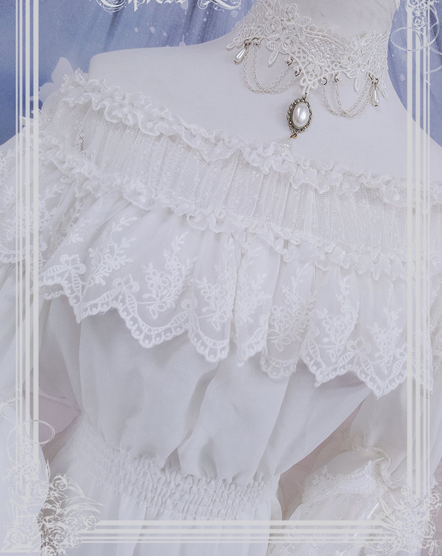 シフォンレースの姫袖プリンセスブラウス【合わせ買い＆クーポン入力で20%off】