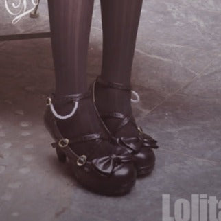 Elegant Pearlized Strap Lolita Shoes