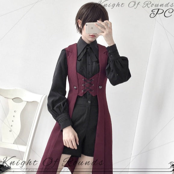 [Pre-order] Prince Lolita lace-up long vest