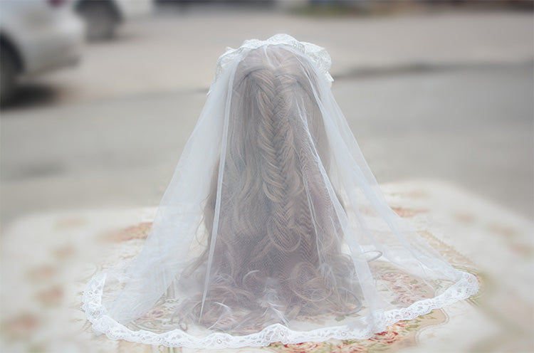 flower headdress lace veil