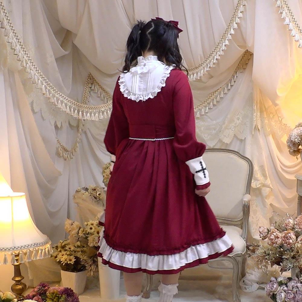 になぴよSelect♡十字レースの聖女のロリータドレス  ヘッドドレス【セット販売】