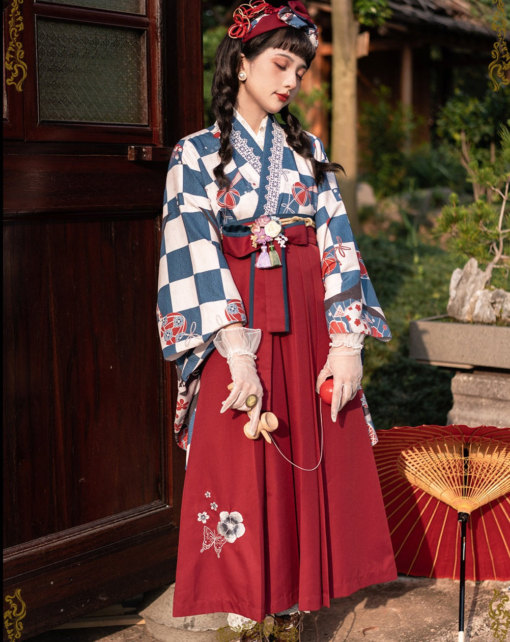 お値下中！ オッズオン 椿刺繍 袴風スカート - スカート