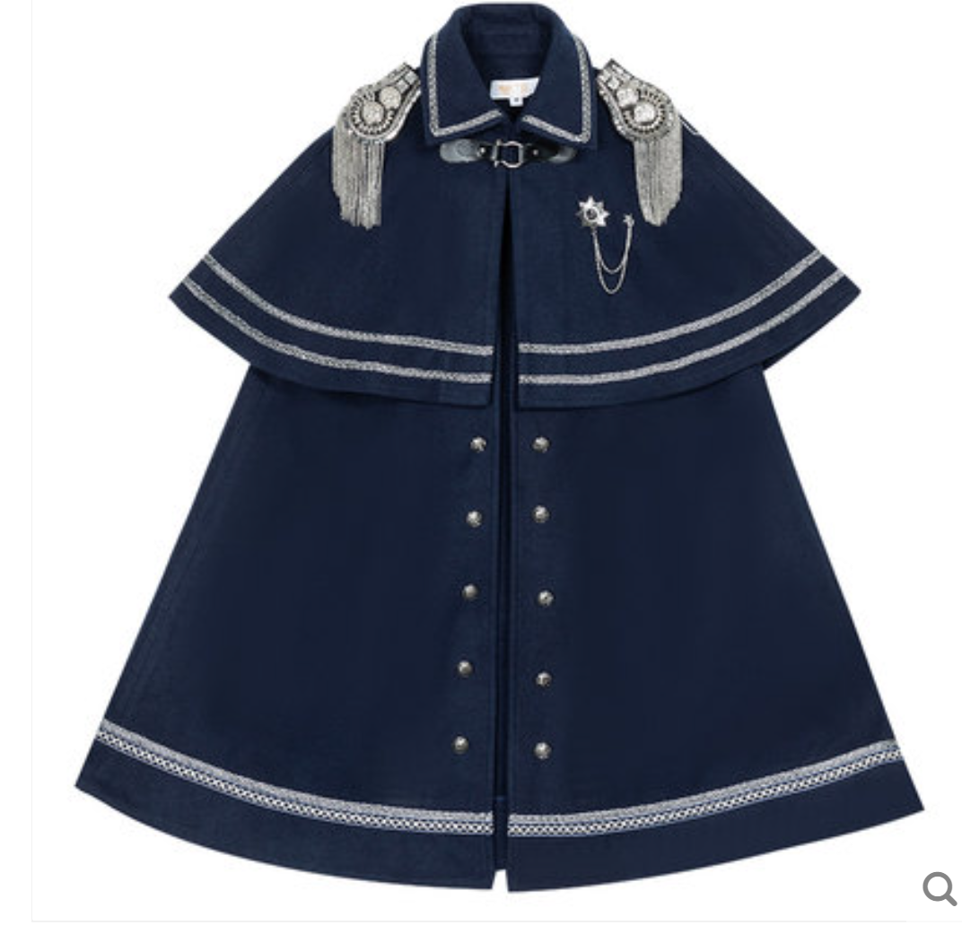 [Pre-order] Navy Military Lolita Jumper Skirt and Cloak