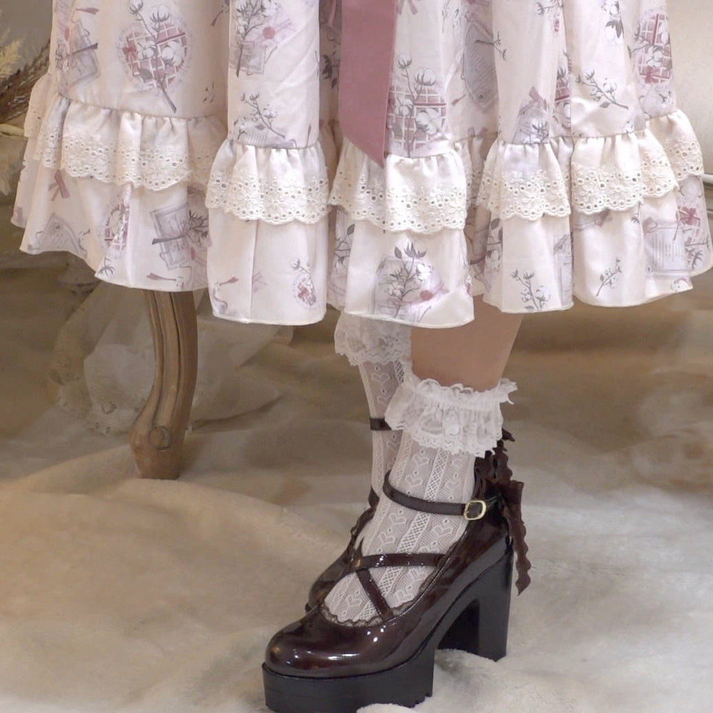 Pre-order [IDOLFILE] featured products | Sweet loli lolita dress with pearl and pink sash ribbon